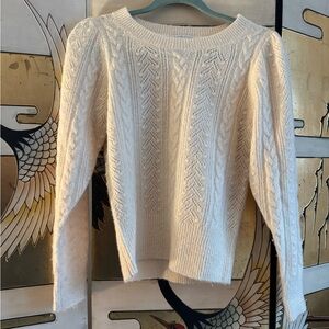 J. Crew Cream Wool Cable Knit Sweater